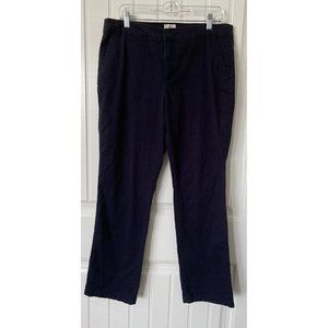 St John’s Bay Womens‎ Straight Leg Chino Pants Navy Blue Flat Front Size 14